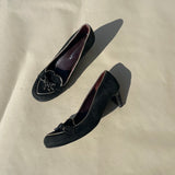 Black Suede French Pumps - Size 7