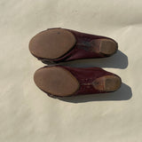 Chloe Gold Buckle Brown Pebble Leather Flats - Size 37