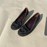 Black Suede French Pumps - Size 7