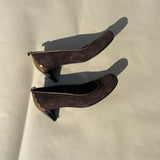 Brown Suede French Pumps - Size 37