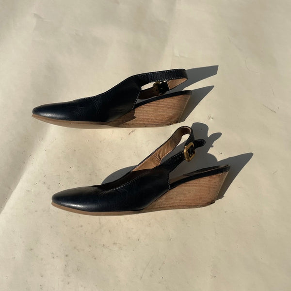 Chloe Slingback Wedges - Size 36. 5