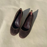 Brown Suede French Pumps - Size 37