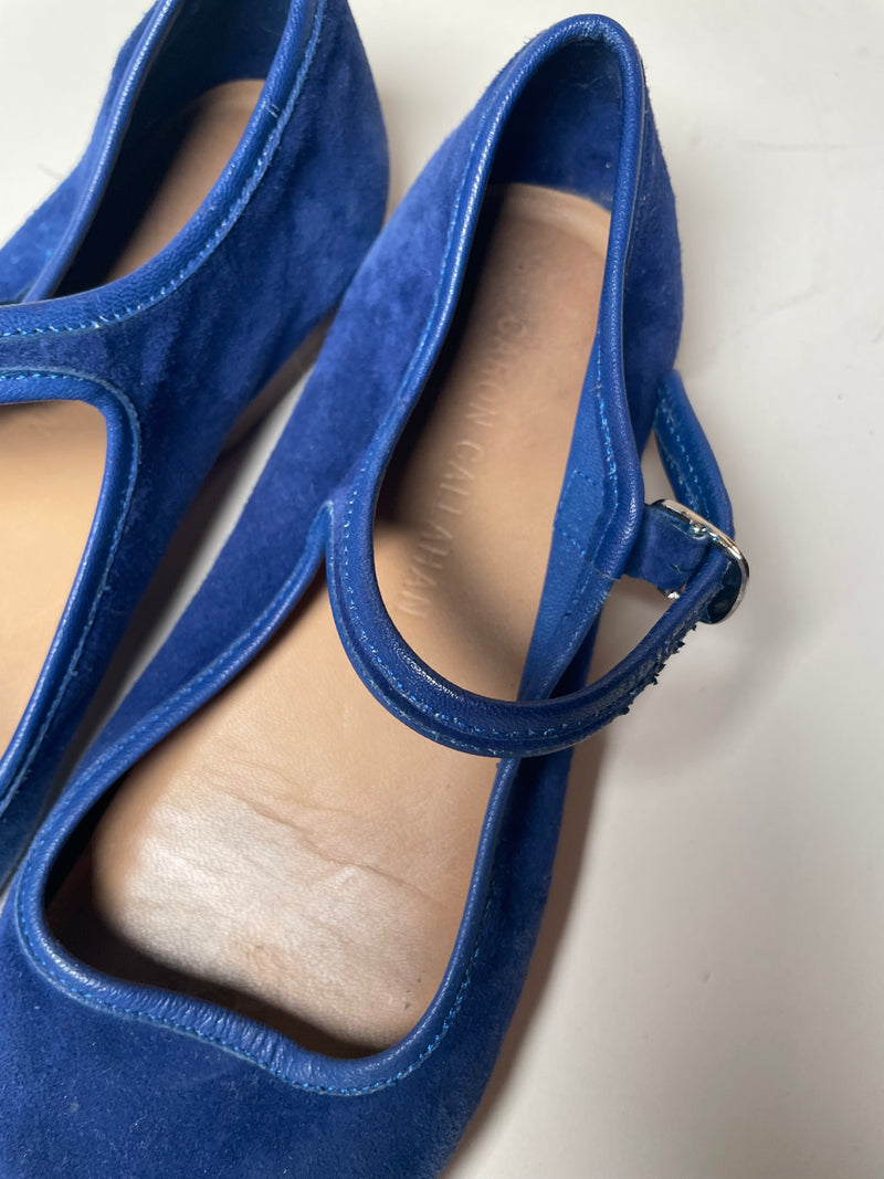 Caron Callahan Blue Suede Mary Janes - Size 7