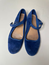 Caron Callahan Blue Suede Mary Janes - Size 7