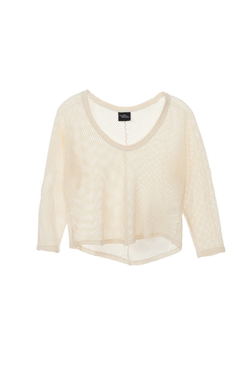 Mesh U Neck T-Shirt ° Cream