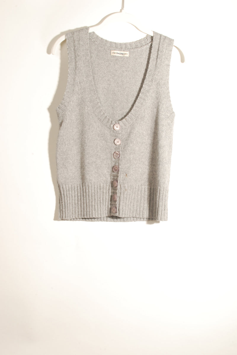 Grey Shiny Wool Buttoned Vest ° X-Small ° 2007